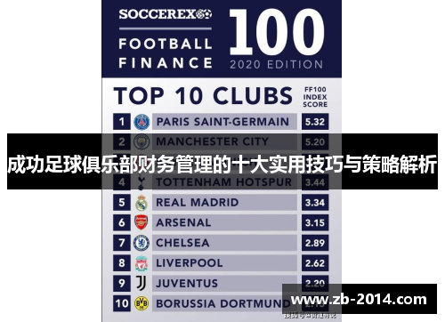 成功足球俱乐部财务管理的十大实用技巧与策略解析 成功足球俱乐部财务管理的十大实用技巧与策略解析